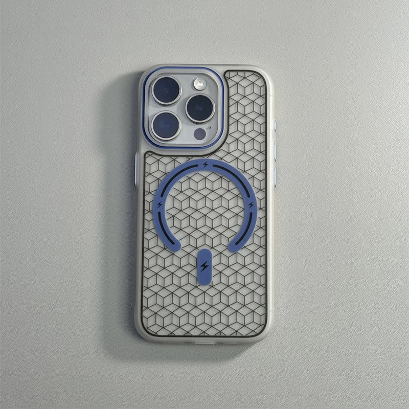 Translucent Geometric Lattices Magnetic Case For iPhone