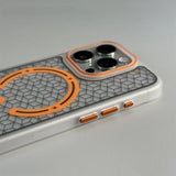 Translucent Geometric Lattices Magnetic Case For iPhone