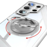 Transparent Silicone Frame Magnetic Rotating Ring Bracket Case for Samsung