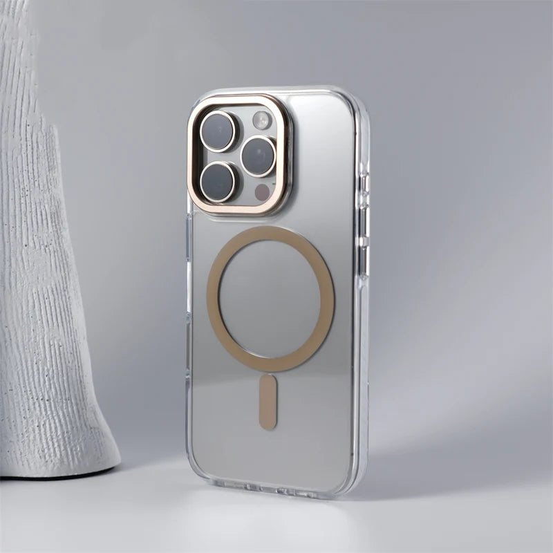 Transparent Magnetic Invisible Lens Clear Non-slip Case for iPhone