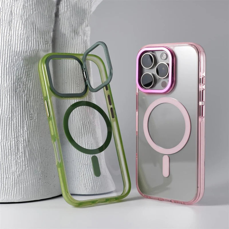 Transparent Magnetic Invisible Lens Clear Non-slip Case for iPhone