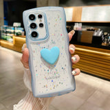 Transparent Love Heart Glitter Case For Samsung Galaxy