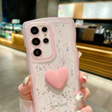 Transparent Love Heart Glitter Case For Samsung Galaxy