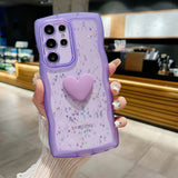 Transparent Love Heart Glitter Case For Samsung Galaxy