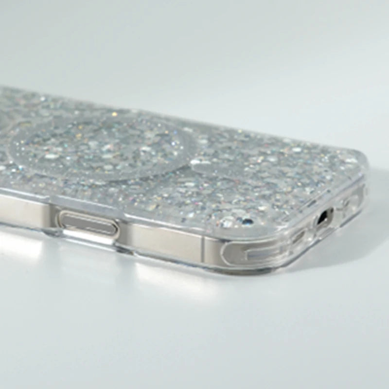 Trendy Glitter Foils Shockproof Magnetic Case For iPhone