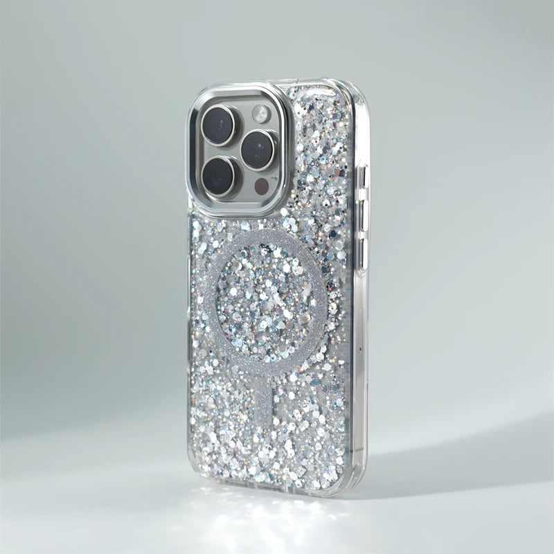 Trendy Glitter Foils Shockproof Magnetic Case For iPhone