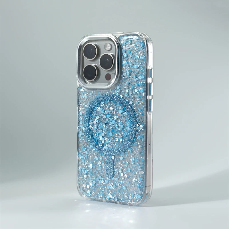 Trendy Glitter Foils Shockproof Magnetic Case For iPhone