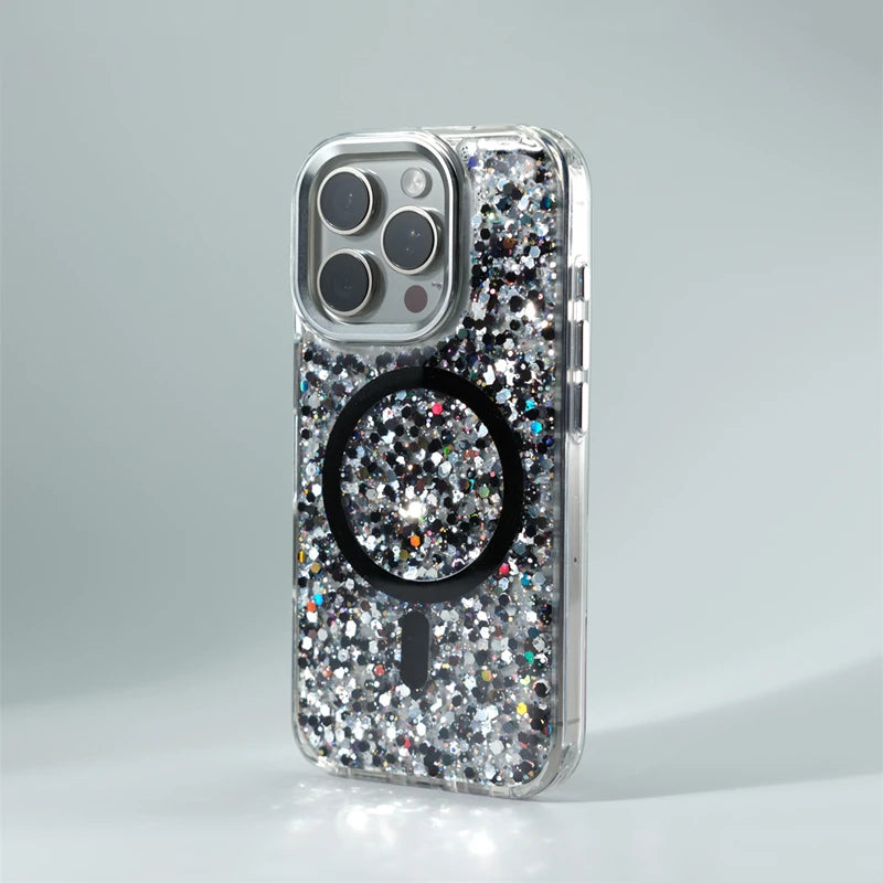 Trendy Glitter Foils Shockproof Magnetic Case For iPhone