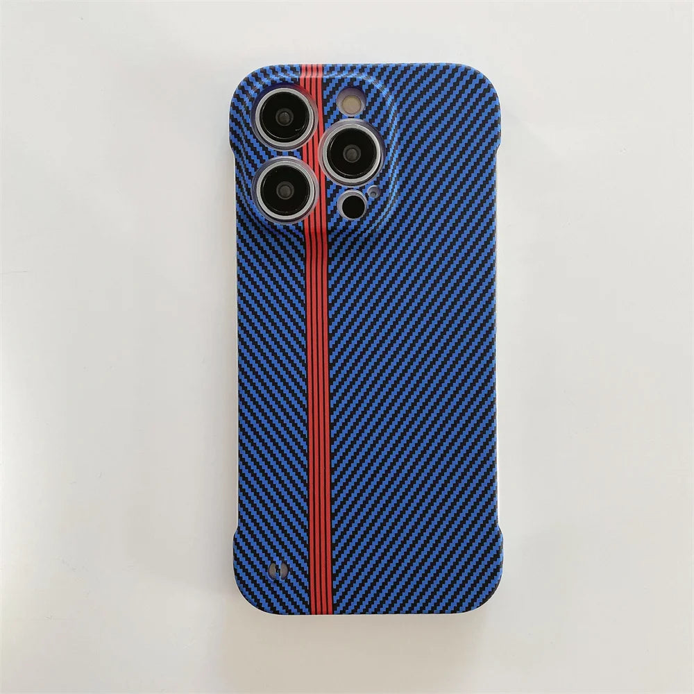 Ultra-Thin Carbon Fiber Texture Borderless Case For iPhone