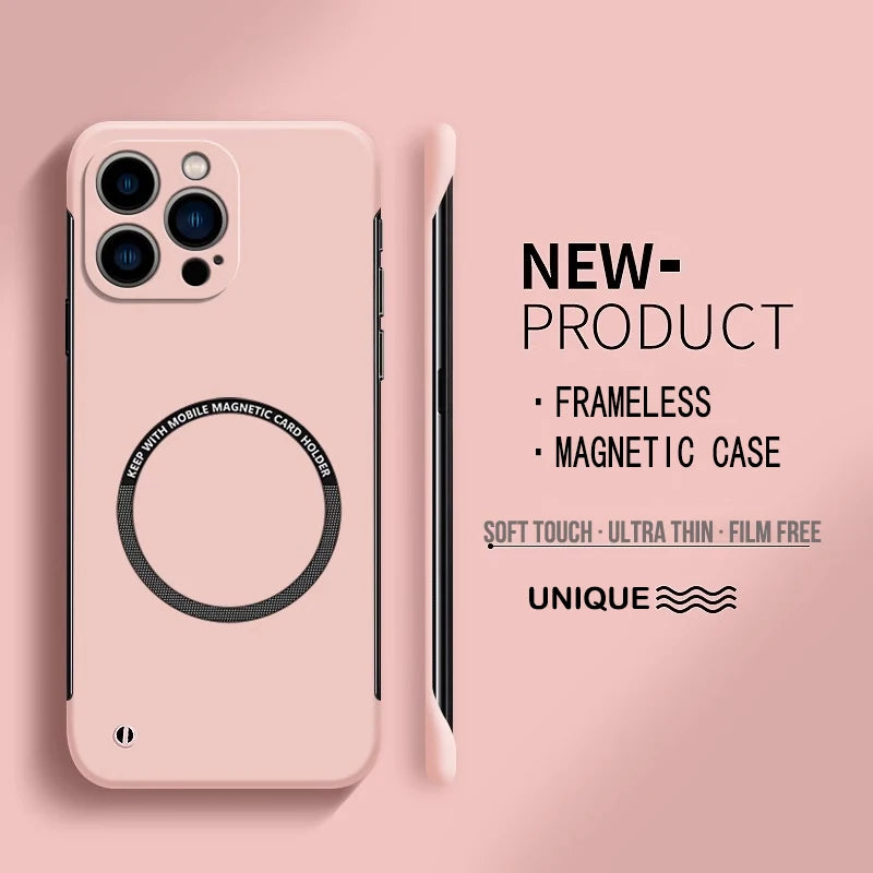 Ultra Thin Hard PC Magnetic Frameless Phone Case For iPhone – poomelo Ultra Thin Hard PC Magnetic Frameless Phone Case For iPhone – poomelo
