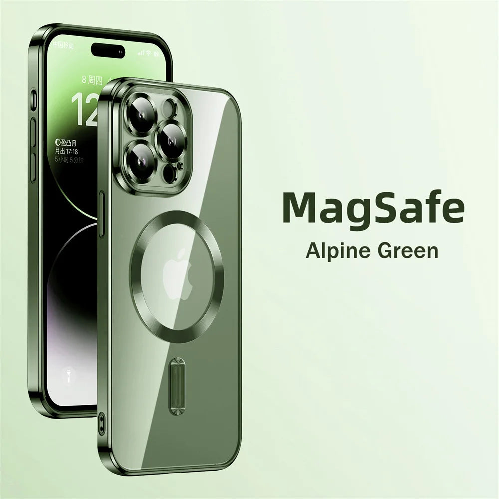 Ultra-thin Plating Clear Magnetic Case For iPhone