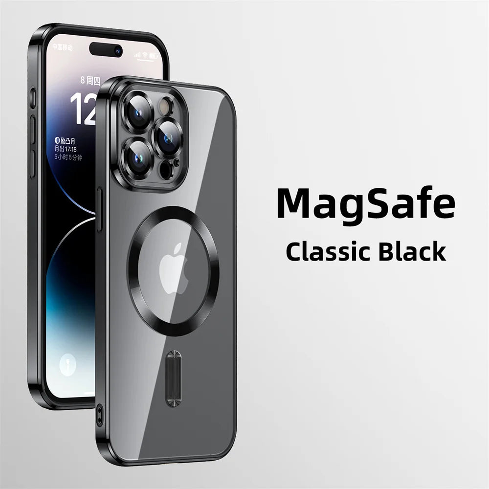 Ultra-thin Plating Clear Magnetic Case For iPhone