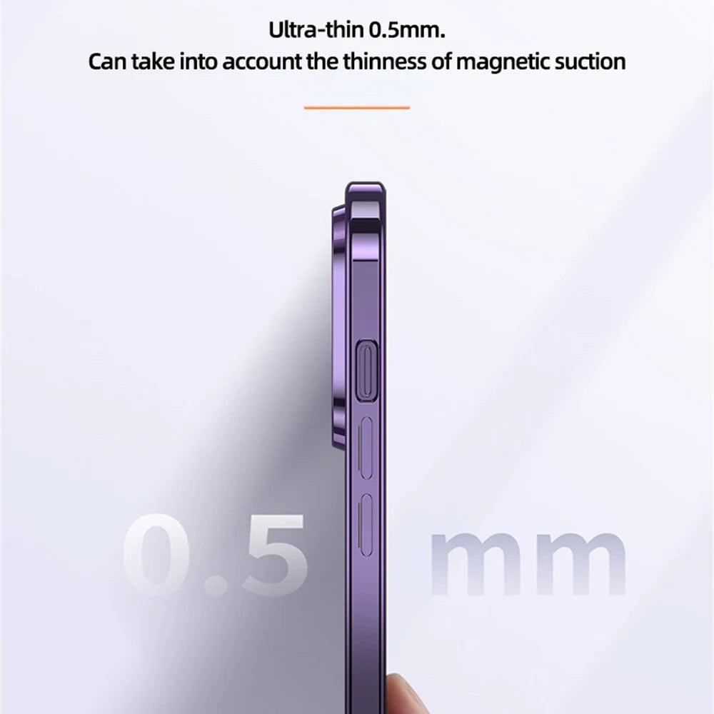 Ultra-thin Plating Clear Magnetic Case For iPhone