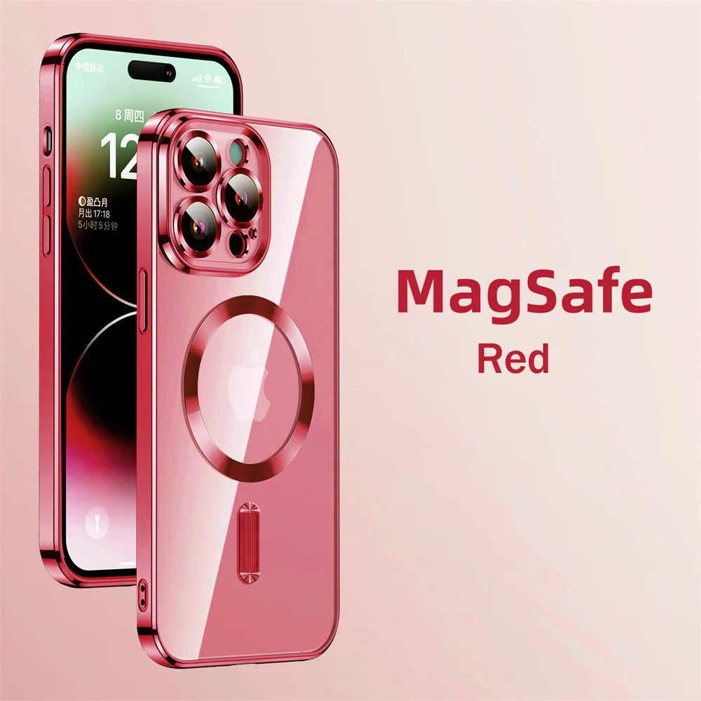 Ultra-thin Plating Clear Magnetic Case For iPhone