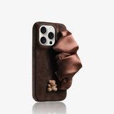 Velvet Bear Silk Wristband Case For iPhone