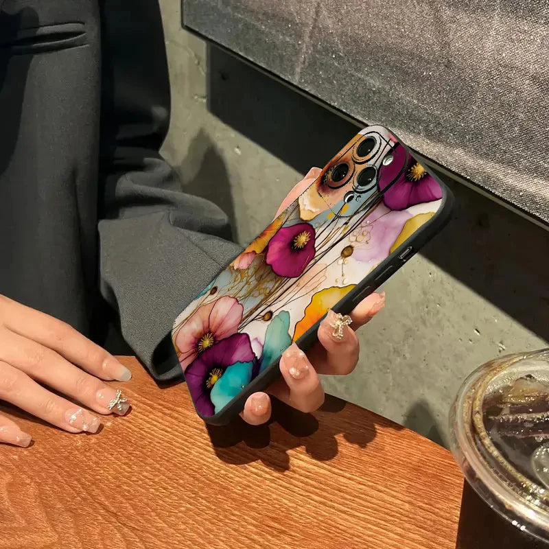 Vintage Floral Pattern Soft TPU Case for iPhone