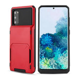 Shockproof Armor Card Slot Flip Hidden Pocket Case for Samsung