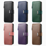 Zipper Cards Solt Wallet Leather 2 in 1 Magenetic Case For iPhone