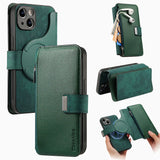 Zipper Cards Solt Wallet Leather 2 in 1 Magenetic Case For iPhone