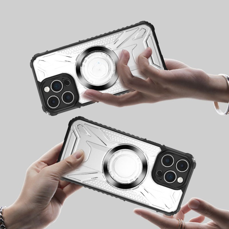 Airbag Thickened Silicone Anti-fall Transparent Magnetic Case For iPhone