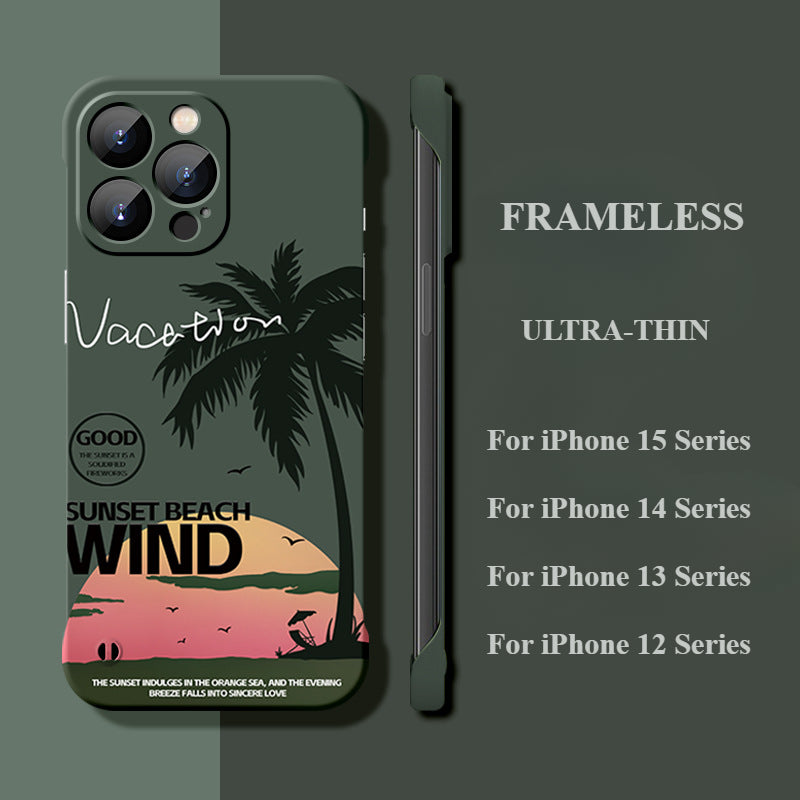 Ultra-thin Coconut Tree Drop-proof Frameless Case For iPhone