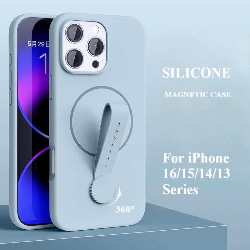 Liquid Silicone Magnetic Ring Case For iPhone