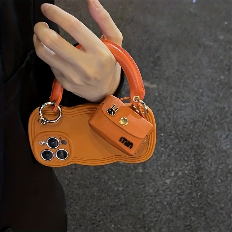 Portable Orange Case With Rabbit Earphone Bag For iPhone