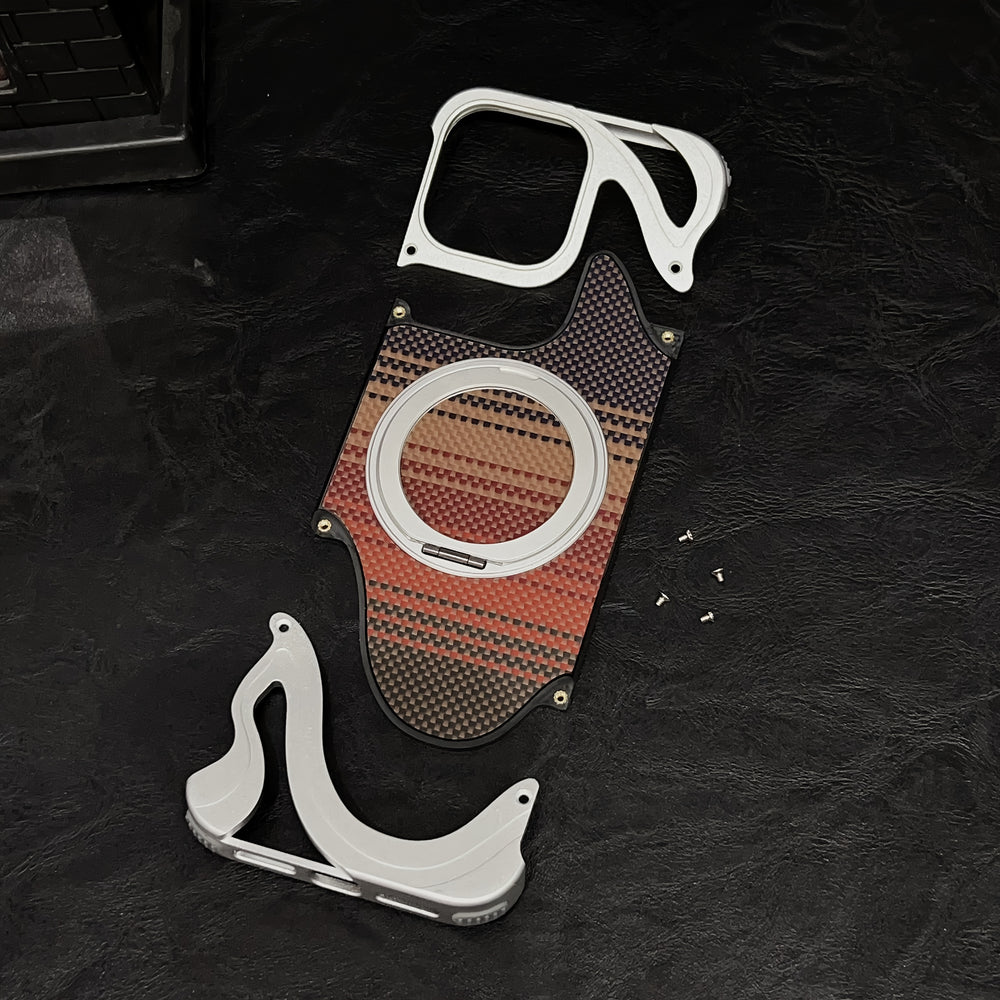 Kevlar Carbon Fiber Borderless Magnetic Case For iPhone