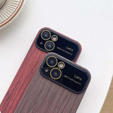 Wood Lens Protector Shockproof Case For iPhone