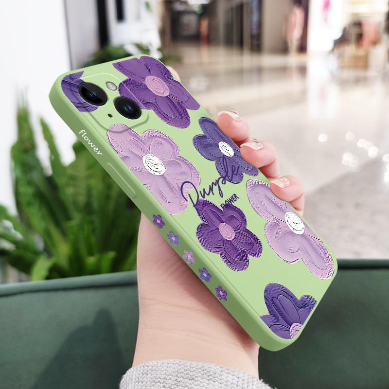 Purple Flower Phone Case For iPhone