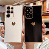 Electroplated Love Heart Phone Case For Samsung