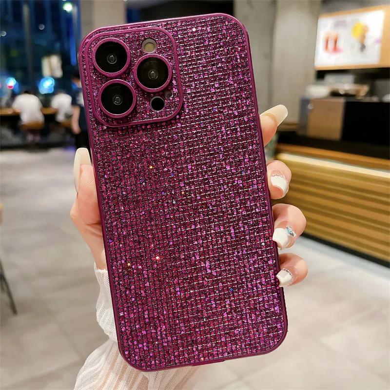 Glitter Rhinestone Full Lens Protection Case For iPhone