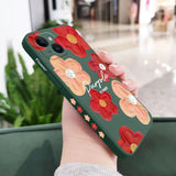 Red Oil Flower Silicone Case For iPhone