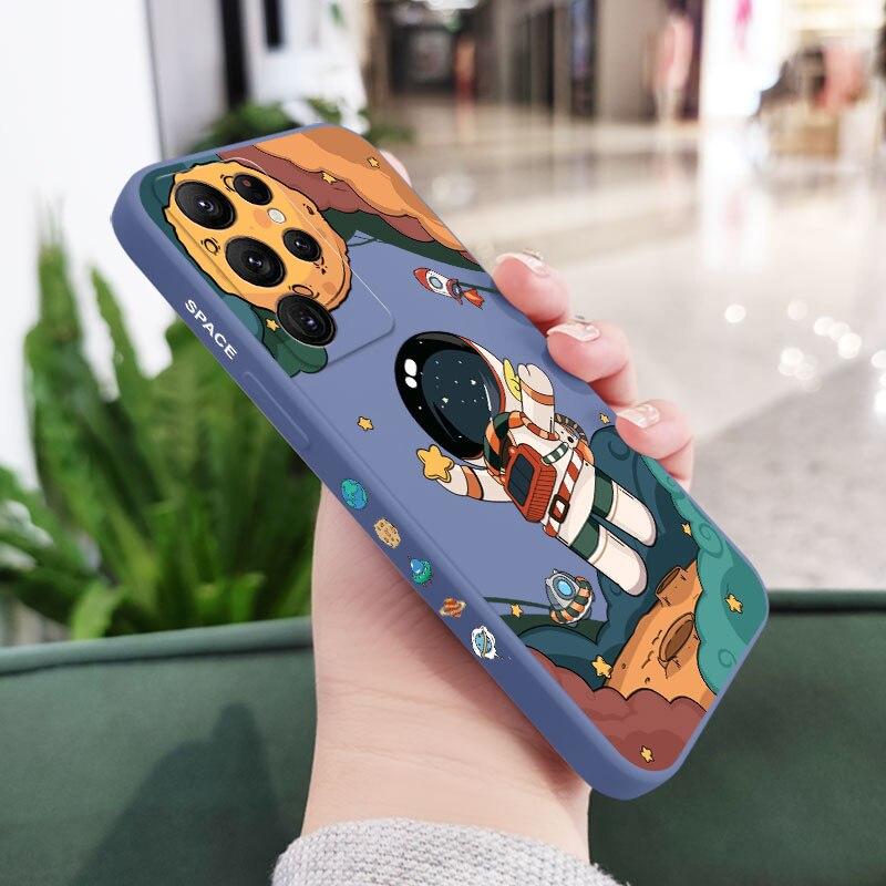 Astronaut Liquid Silicone Case For Samsung