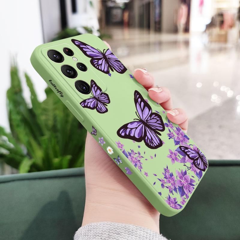 Purple Butterflies Soft Case For Samsung