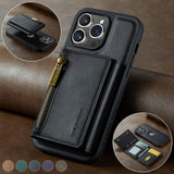 2 In 1 Detachable Magnetic Leather Wallet Case For iPhone