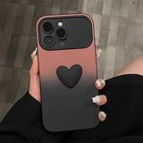 Cute Cartoon 3D Love Heart  Large Window Case For iPhone