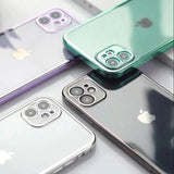 Luxury Square Frame Plating Clear Case For iPhone