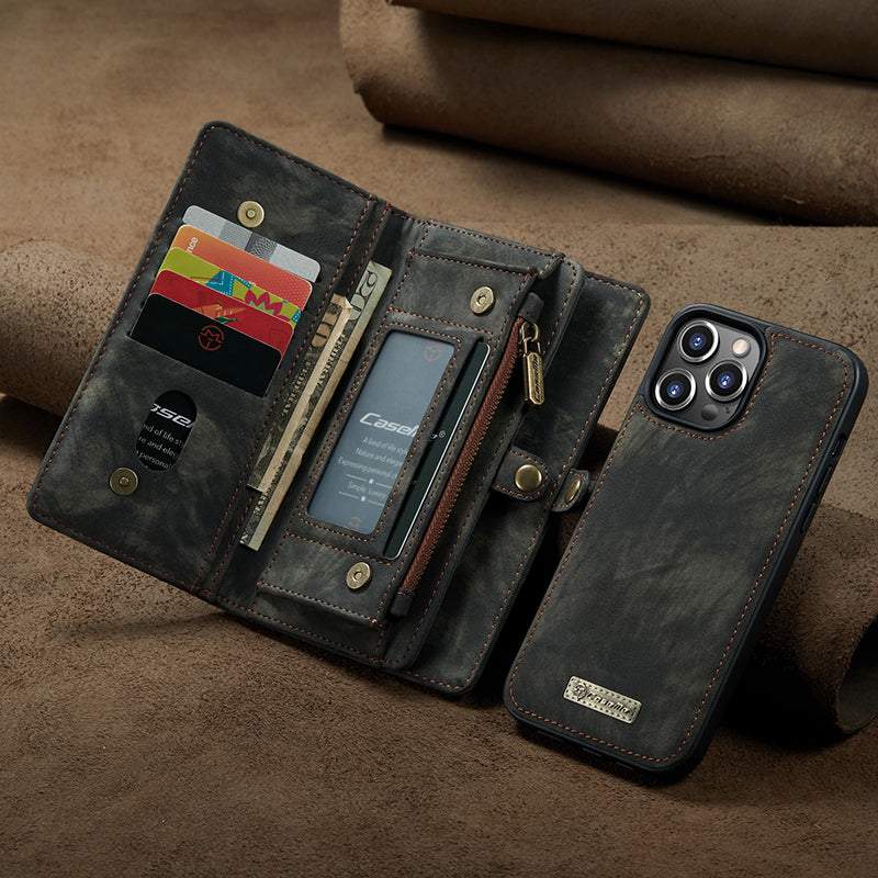 Vintage Multifunction Wallet Leather Case For iPhone