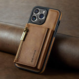 2 In 1 Detachable Magnetic Leather Wallet Case For iPhone