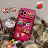 Santa Claus Cute Elk Hat Christmas Case For iPhone