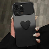 Cute Cartoon 3D Love Heart  Large Window Case For iPhone