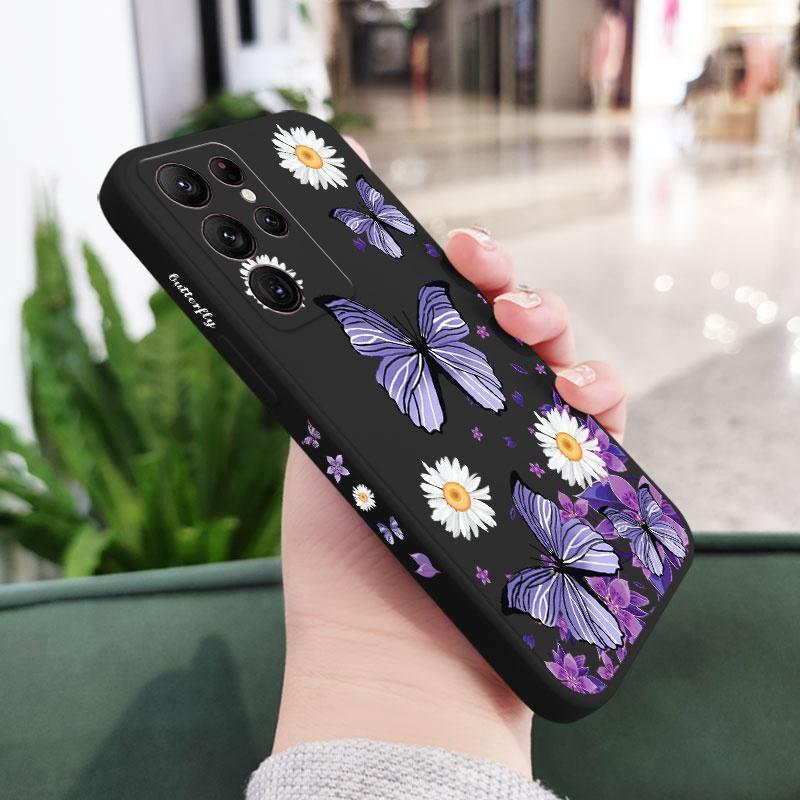 Purple Butterflies Soft Case For Samsung