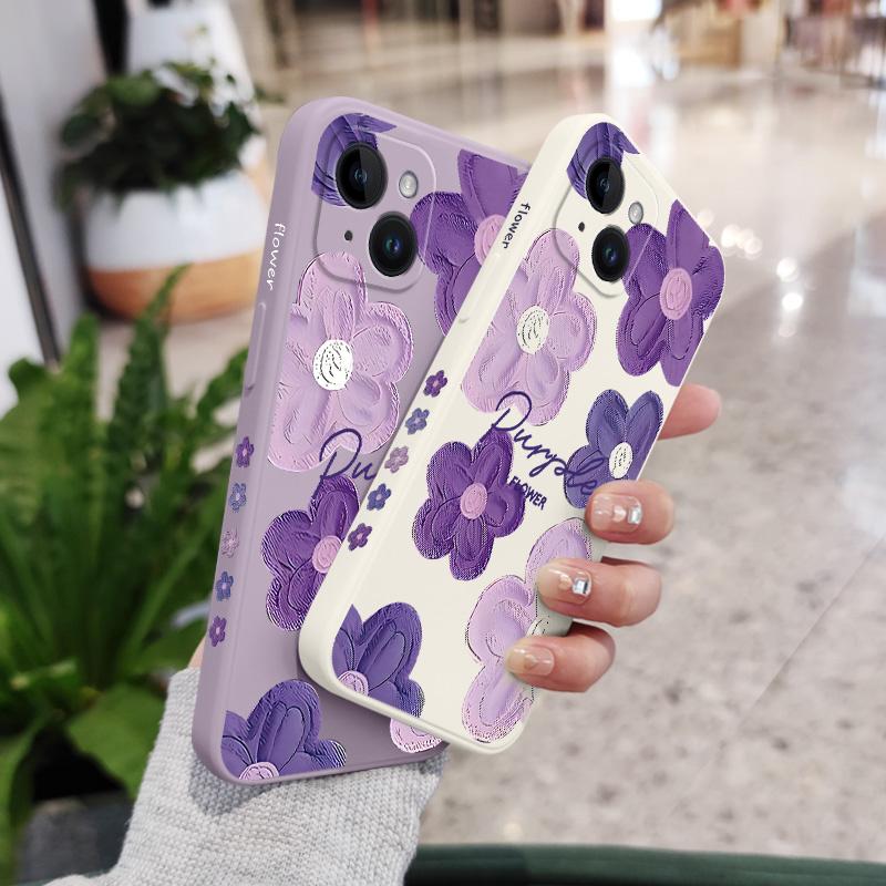 Purple Flower Phone Case For iPhone