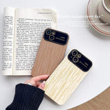 Wood Lens Protector Shockproof Case For iPhone