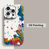 Oil Painting Flower Silicone Case For iPhone