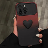 Cute Cartoon 3D Love Heart  Large Window Case For iPhone