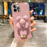 Flower Invisible Rotating Bracket Case For iPhone