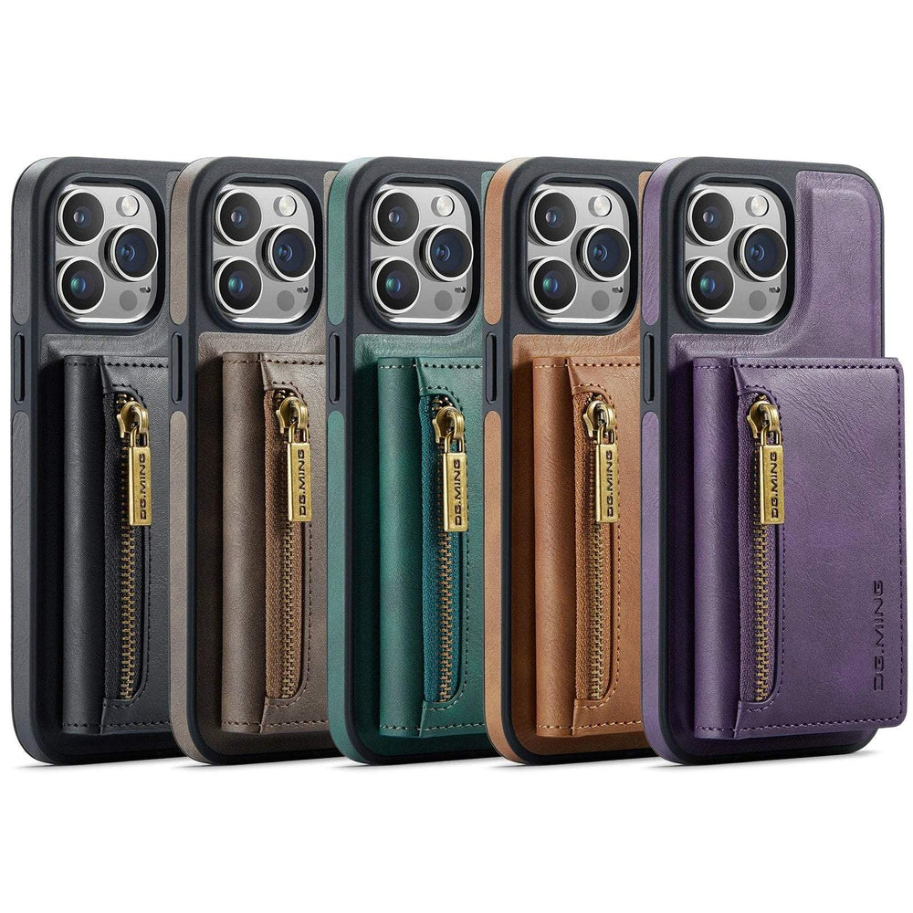 2 In 1 Detachable Magnetic Leather Wallet Case For iPhone