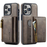 2 In 1 Detachable Magnetic Leather Wallet Case For iPhone